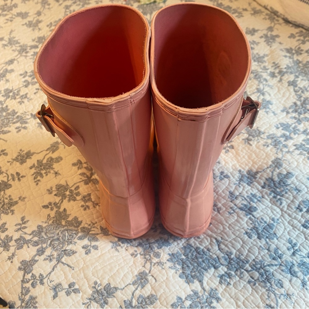 Hunter Women’s Original Short Pink Gloss Rain Boot Size 9 - Picture 6 of 10